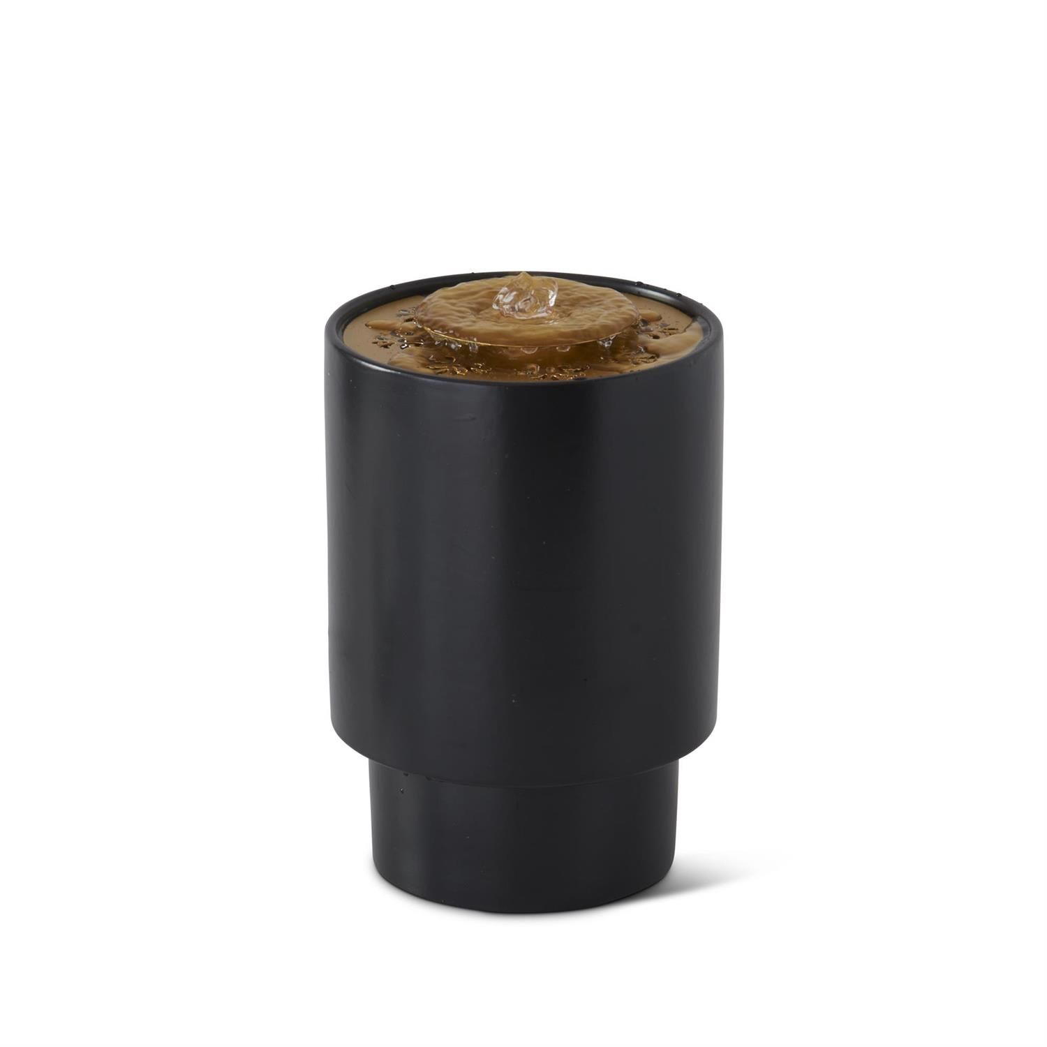 10.75 Inch Indoor Ceramic LED Water Fountain, Colour: Black