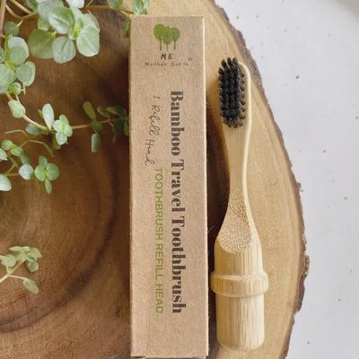 All-In-One Bamboo Travel Toothbrush w. Replaceable Head