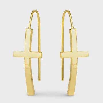 Maria Polished Cross Drop Earring