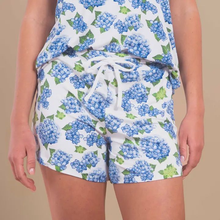 Blu Hydrangea Pajama Shorts