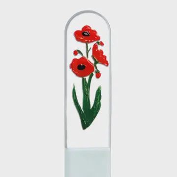 Poppies Hand Painted Crystal Nail File- W. Case