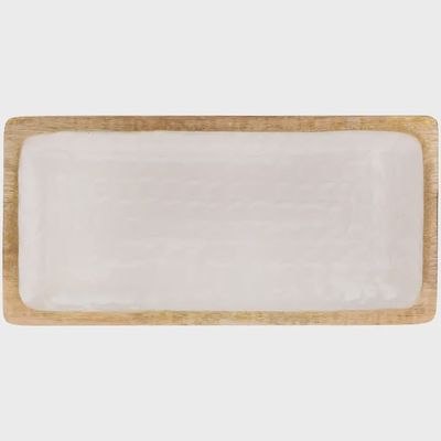 Pearl Mango Wood Rectangular Tray