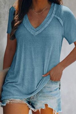 Solid Short Sleeve Loose T-Shirts