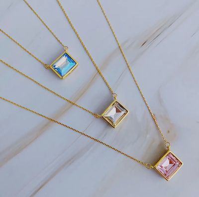 Sweet Square Pendant Necklace