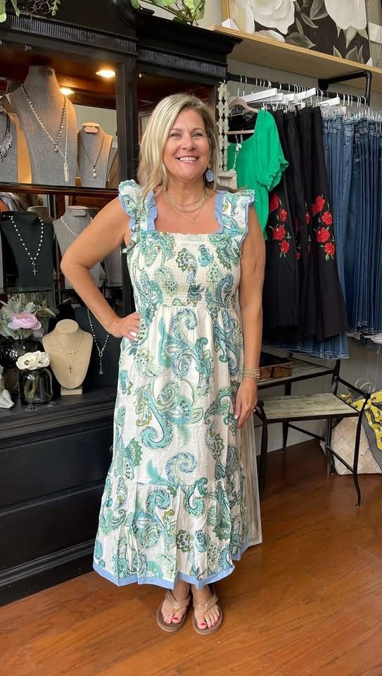 Flutter Paisley Midi Dress