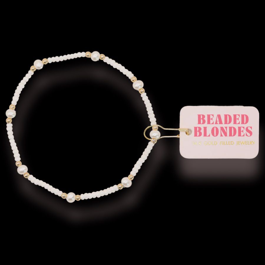 Luster White Pearl Anklet - Standard 9 in