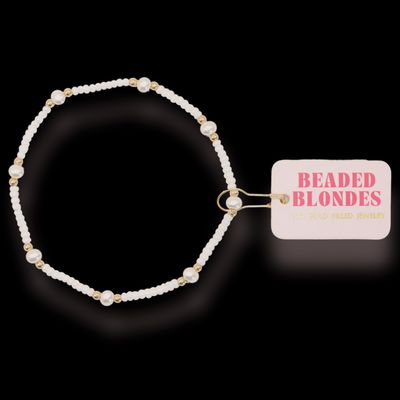 Luster White Pearl Anklet - Standard 9 in