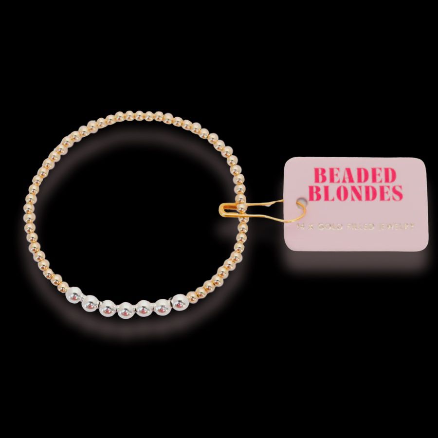Beaded Blondes Lucky 7 Mixed Metal Gold/Silver Bracelet