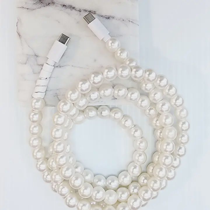 Pearl Beaded Phone Charging Cable
