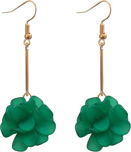Long Flower Ball Earring