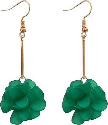 Long Flower Ball Earring