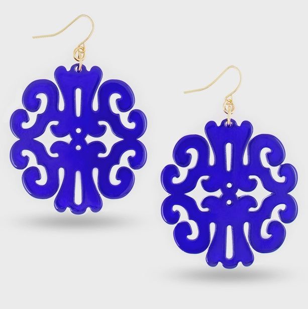 Uptown Swirl Earring, Colour: Cobalt