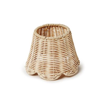 Rattan Lamp Shade with Scalloped Edges