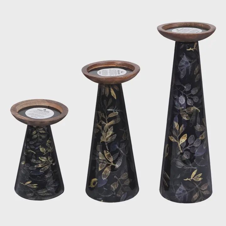 Moody Floral Pillar Candle Holder
