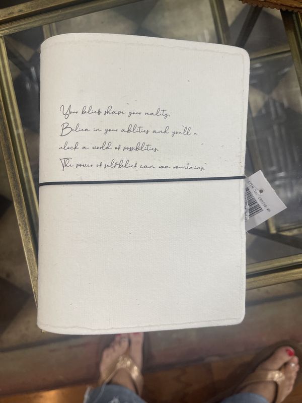 8&quot; White Inspirational Handcrafted Journal