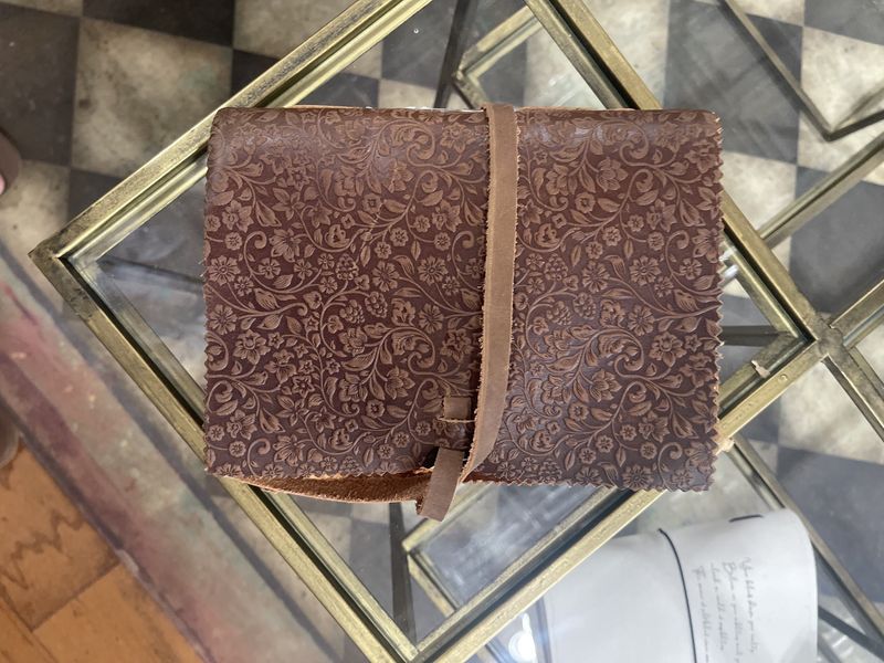 Asst 8&quot; Leather Floral Embossed Handcrafted Journals