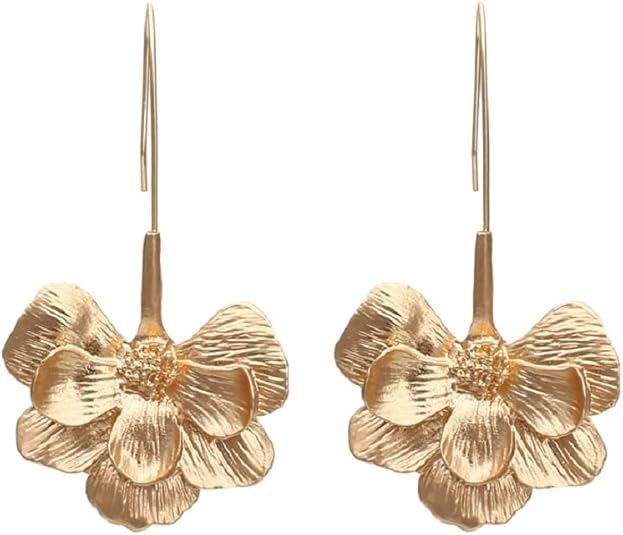 Gold Hang Poppy Earring