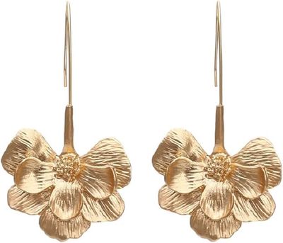 Gold Hang Poppy Earring