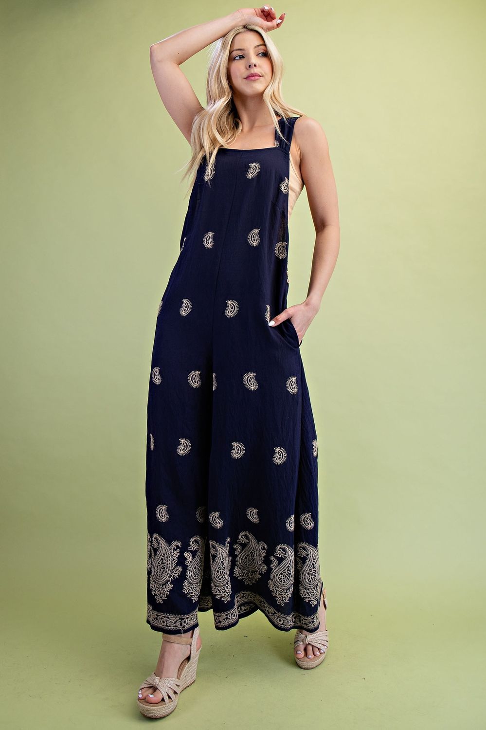 Paisley Embroidered Jumpsuit