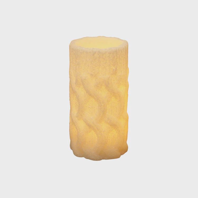 Braided Glitter LED Pillar Candle