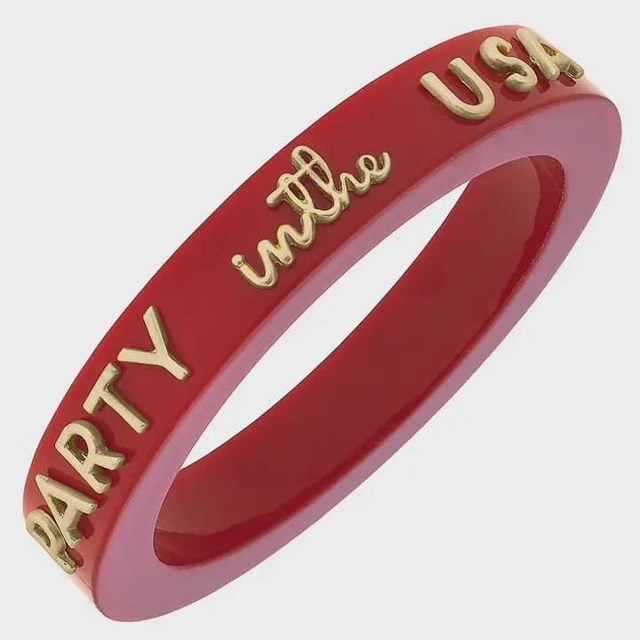 Party in the USA Resin Bangle, Colour: Red