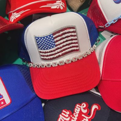 Sequin American Flag Trucker Hat