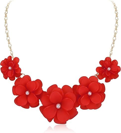 Poppy Flower w/ Pearl Necklace