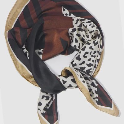 Stripe &amp; Leopard Animal Print Bandana Scarf
