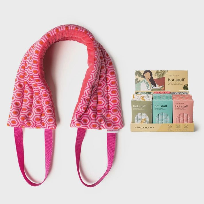 Heated Neck Wraps, Colour: Pink Geometric