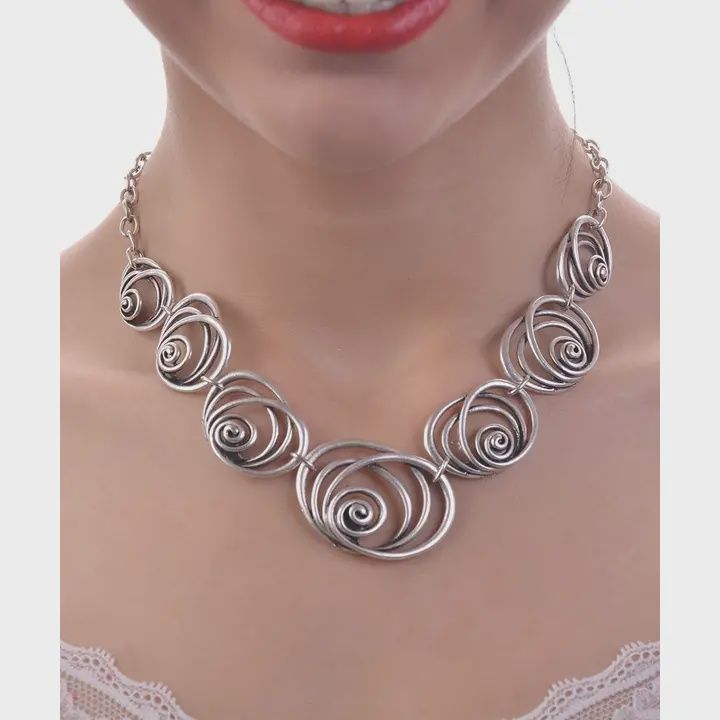 Silver Plated 7 Swirl Necklace