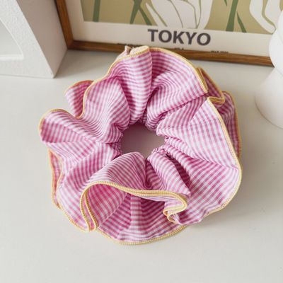 Niche Retro Plaid Ruffled Hair Tie