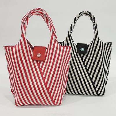 Knitted Striped Shoulder Bag
