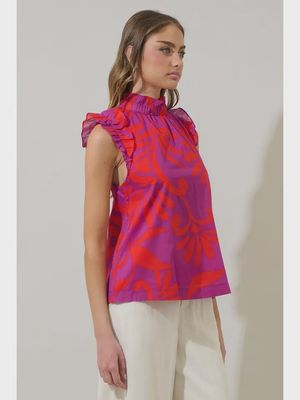 Arona Floral Zoie Ruffle Top