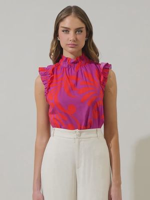 Arona Floral Zoie Ruffle Top