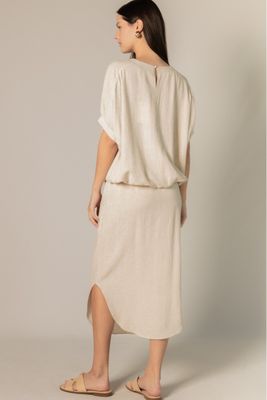 Natural Linen 3/4 Sleeve Top
