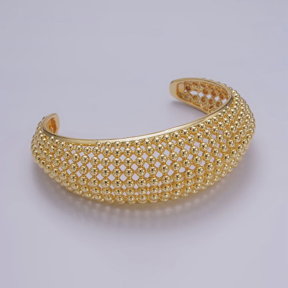 Bold Gold Statement Wide Cuff Bracelet