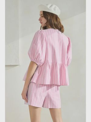 Sailor Striped Bow Blouse