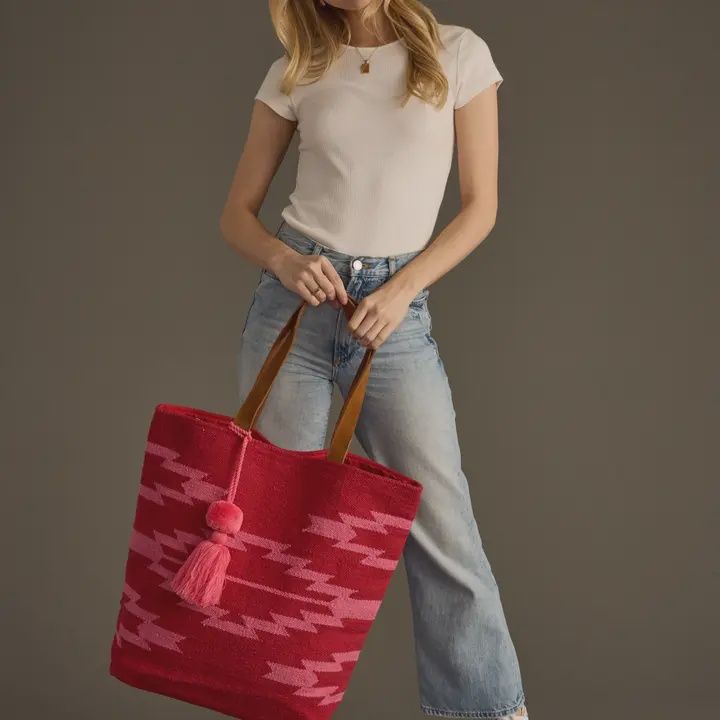 Red &amp; Pink Aztec Tote