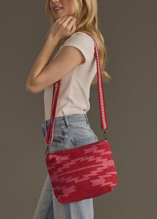 Red &amp; Pink Aztec Crossbody