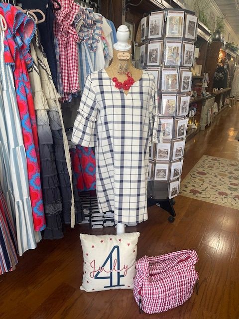 Plaid Print Shift Dress