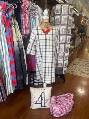 Plaid Print Shift Dress