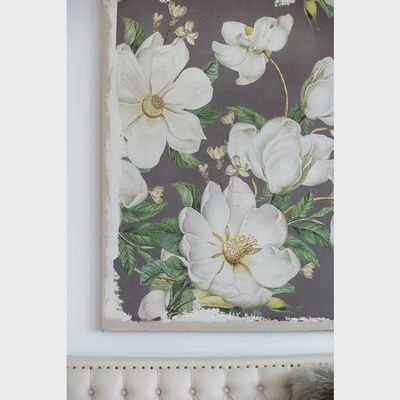 Gray Magnolia Wall Canvas Print