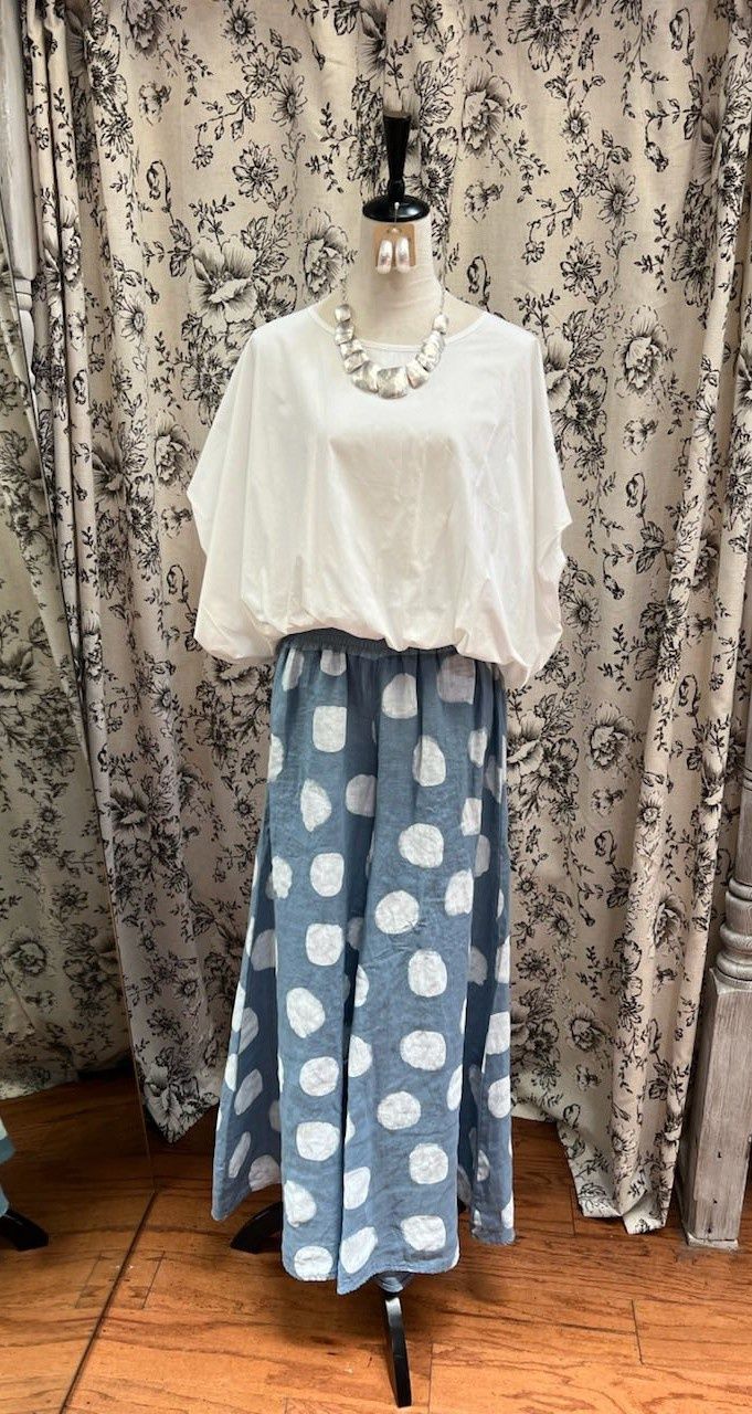 Color Polka Dot Bell Bottom Pants