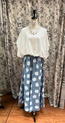 Color Polka Dot Bell Bottom Pants