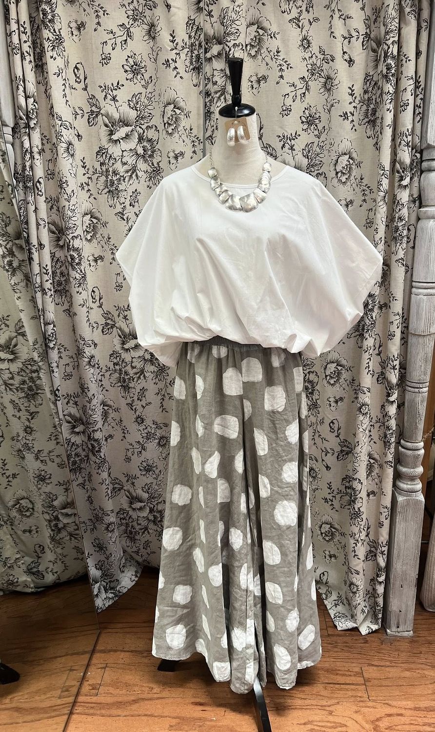 Color Polka Dot Bell Bottom Pants