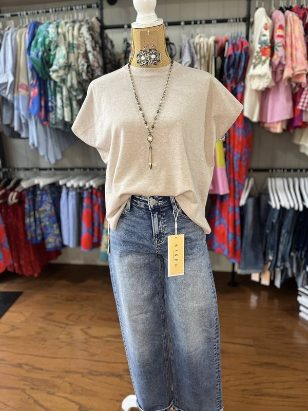 Stone Short Sleeve Sweater Top