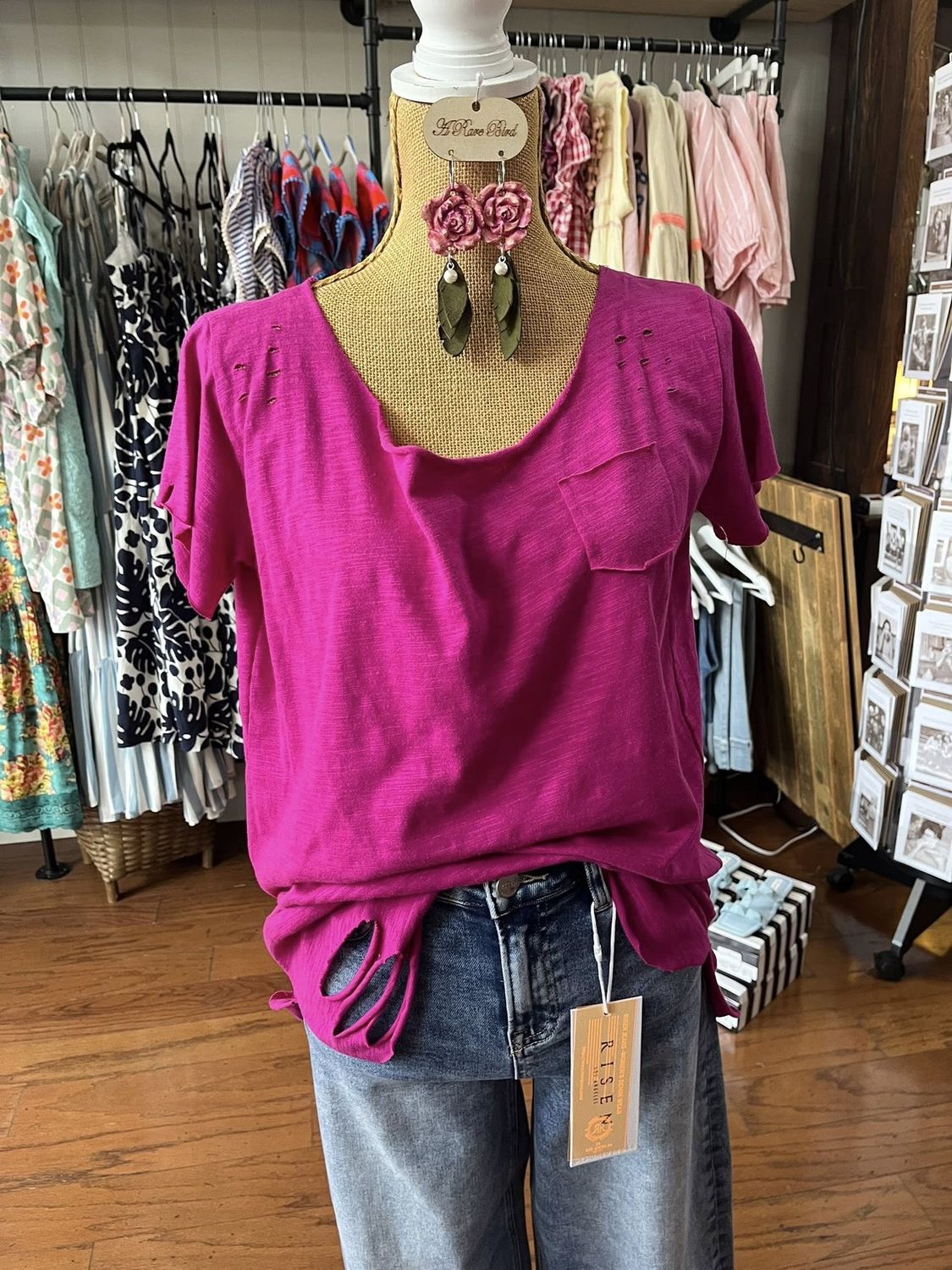 Rip Shirt, Colour: Magenta, Size: S/M