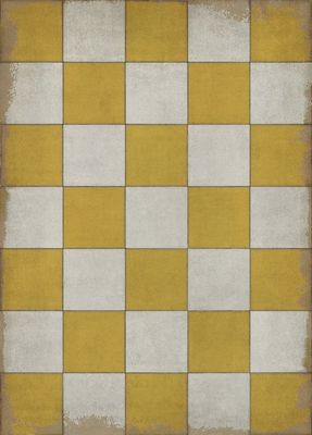 Yellow White Vintage Pattern 7 Check Yourself 43x60