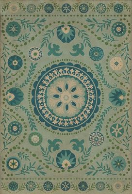 Teal Vintage Pattern 38 Boho Blue 52x76