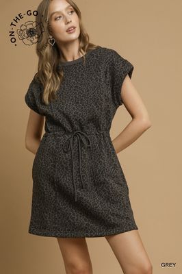 Leopard Drawstring Mini Dress